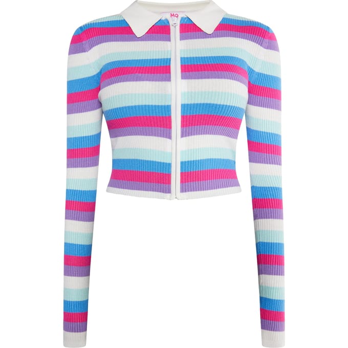 Mymo Kort vest Dames Wol Wit Veelkleurig