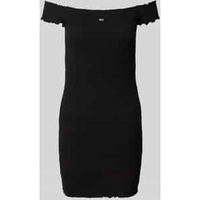knitwear mini-jurk met carmenhals
