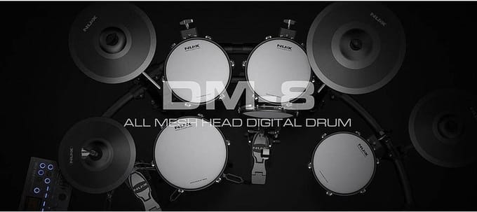 NUX DM-8 Elektronisch Drumstel met All Mesh Heads (REMO) en Multi-Track USB Audio