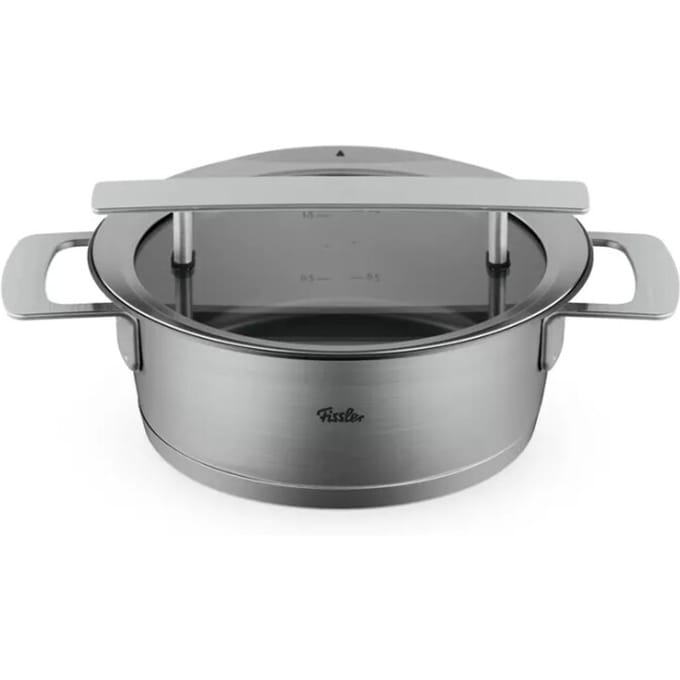 Fissler Phi collection lage kookpan met downdraft glasdeksel 20 cm