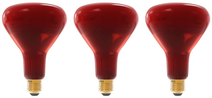 Technik Infrarood Warmtelamp R125 E27 - 250W - Volledig Rood - Dimbaar - 3 stuks