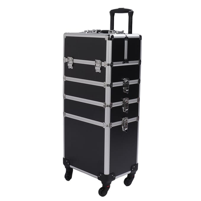 4-in-1 Draagbare Cosmetica Schoonheid Kappers Make-up Trolley Draagtas Koffer Doos wit