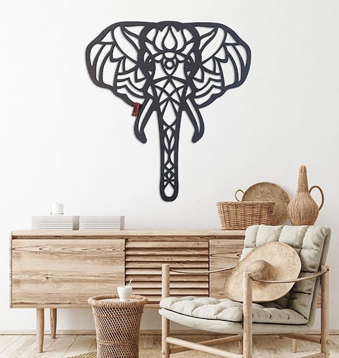 FBRK. Geometrische Boho Olifant - Black