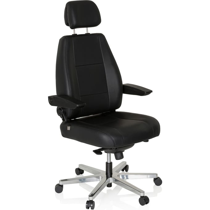 Professionele bureaustoel 24 HOURS volleder zwart hjh OFFICE