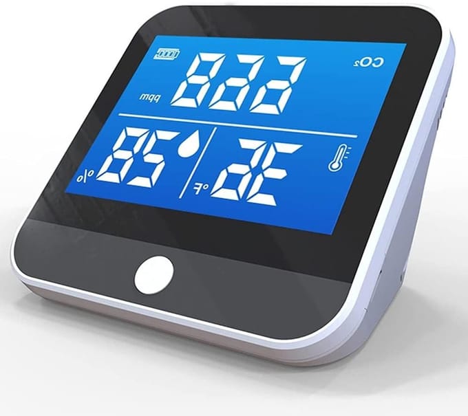 Luchtkwaliteitsmeter - CO2 meter - Binnenlucht Meten - Realtime Sensor - Compact Formaat - Zwart