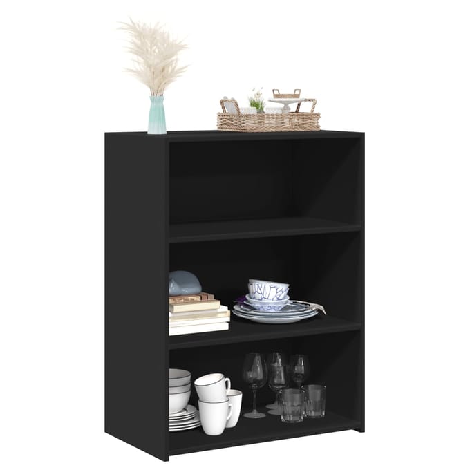 vidaXL - Dressoir - 70x41x93 - cm - bewerkt - hout - zwart