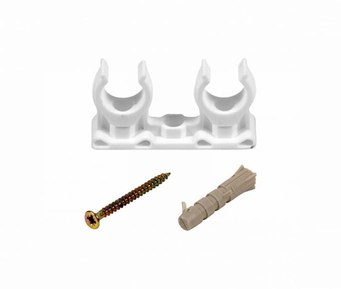 Tycner Dubbele Klem - 18mm - Inclusief Schroef en Plug