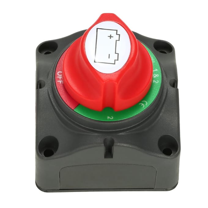 Auto RV Boot Accuschakelaar 4 Positie 300 A red