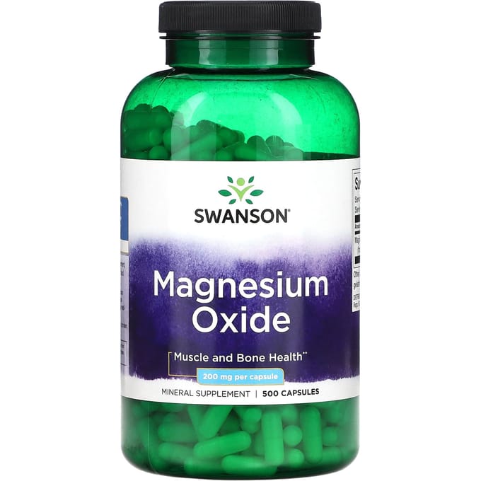 Oxyde de Magnésium, 200 mg, 500 Capsules