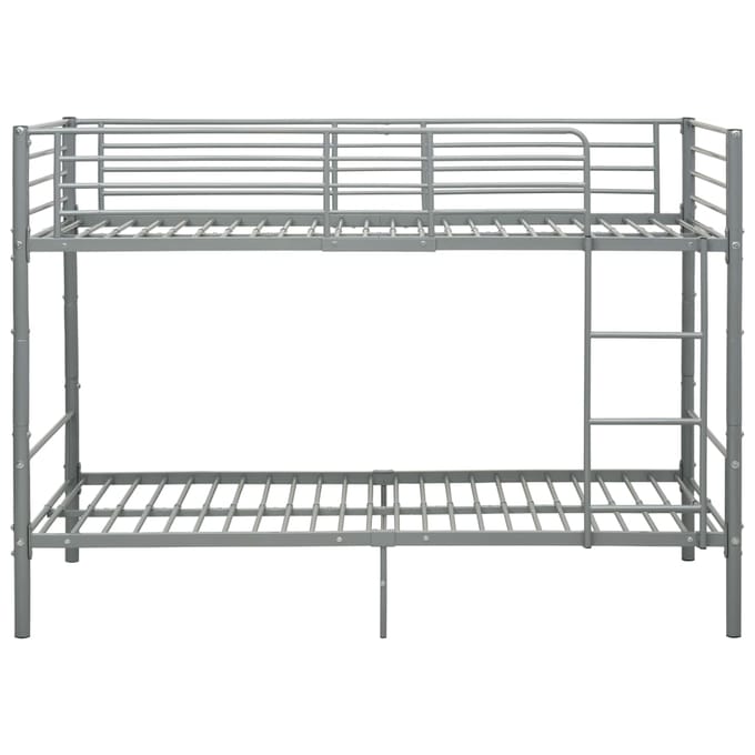 vidaXL - Stapelbed - metaal - grijs - 90x200 - cm
