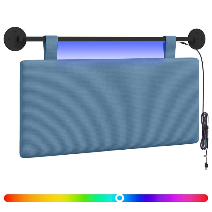 vidaXL - Hangend - hoofdbord - Blauw - Corduroy - stof