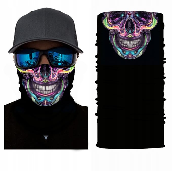 Multifunctionele bandana met schedelprint - warm & ademend