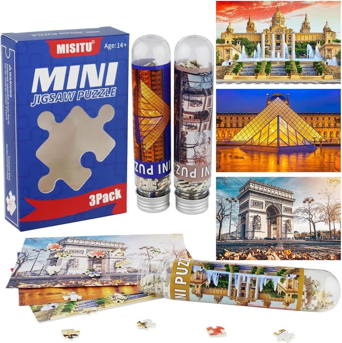 Mini Puzzel Set - Reis Puzzel - Ontspanning Thuis - Gedetailleerd Stadsbeeld - 4x6 Inch