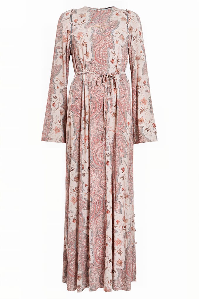 AllSaints Susannah Cascade Dre Clay Pink Taglia: 8 | Maxi abiti Outlet | Donna | Rosa