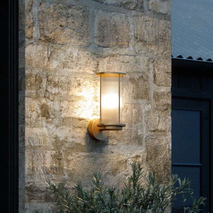 Nordlux Buitenwandlamp Linton, messing, 30 cm hoog, IP54