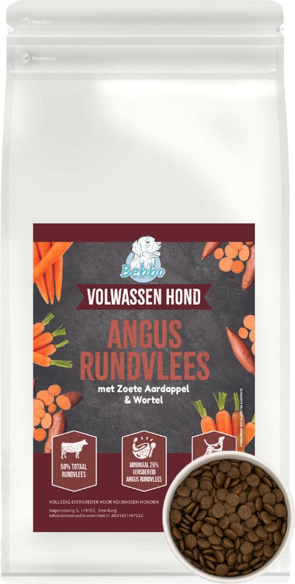 Bebbo Hondenbrokken - RUND ANGUS - 2KG