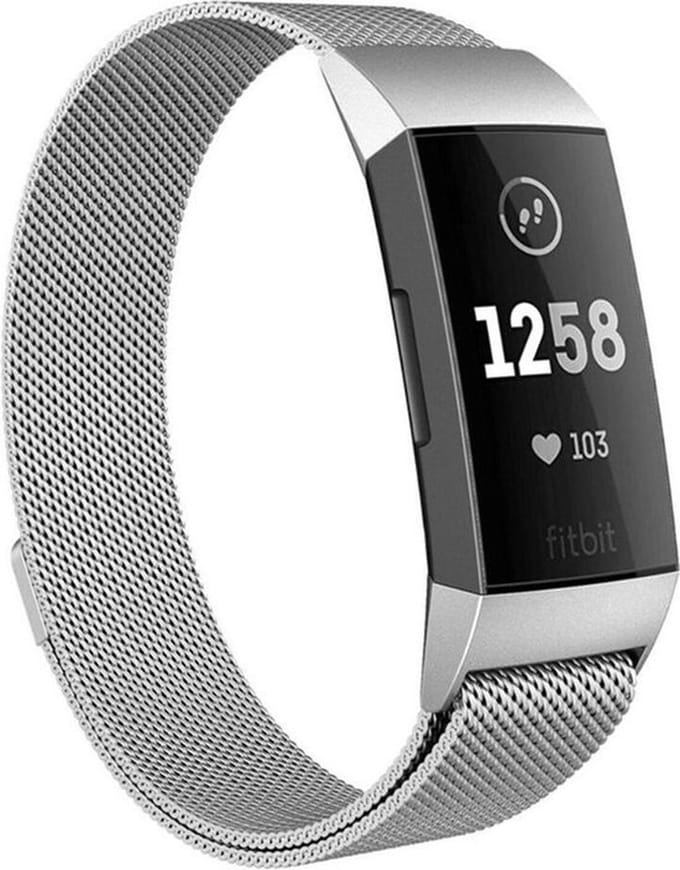 Shop4 - Geschikt voor Fitbit Charge 4 Bandje - Small Metaal Zilver