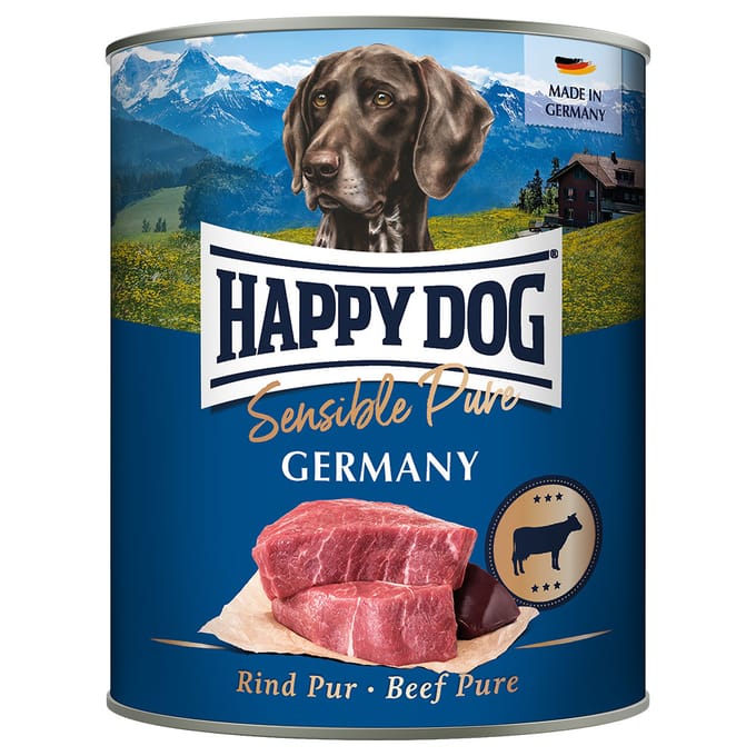 6x800g Sensible Pure Germany (Rund) Happy Dog Hondenvoer