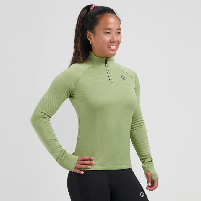 Rogelli Essential Dames Hardloopshirt - Lange Mouw - Duimgat - Groen