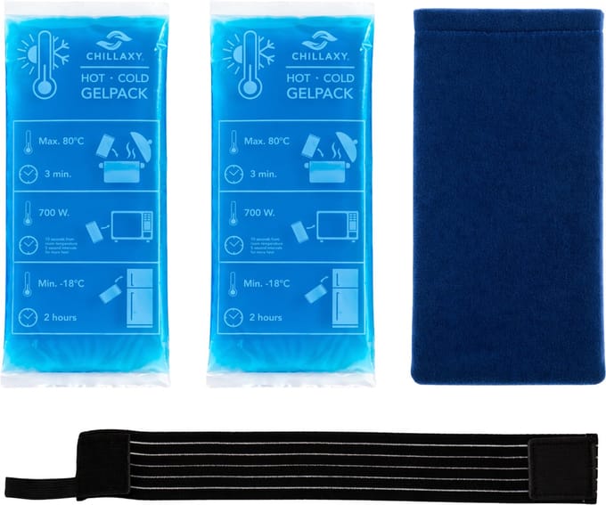 Chillaxy Coldpack – Icepack – 4 delige set met Zachte Hoes & Elastische Band – Coolpack, IJspack, Gelpack – Koud Compress Herbruikbaar