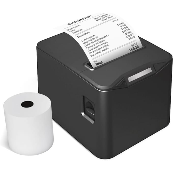 Bisofice thermische bonprinter 80 mm desktop direct thermisch afdrukken USB + LAN-verbinding hoge snelheid EU PLUG