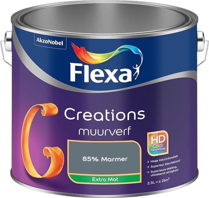 Flexa - Creations Muurverf Extra Mat - 85% Marmer - Mengverf - 2,5 L