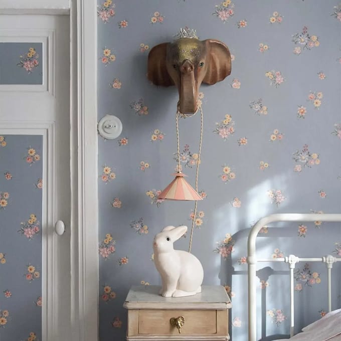 Baby behang Dekornik Flowers Minimini Dark