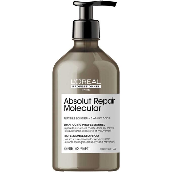 L’Oréal Professionnel Absolut Repair Molecular Shampoo - Voor beschadigd haar - Rijke, herstellende formula – 500ml