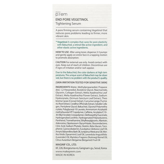 make p:rem - End Pore Vegetinol Tightening Serum 50ml