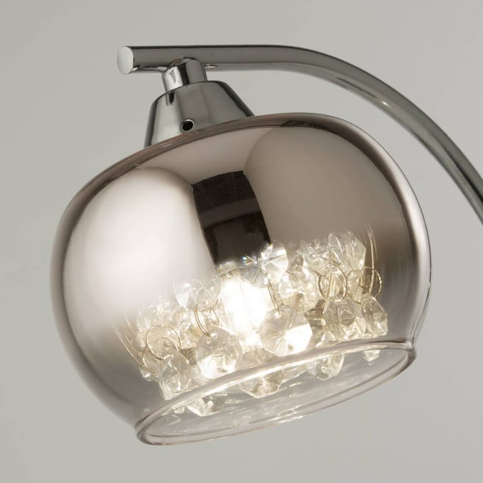 Searchlight Tafellamp Ianis, grijs, metaal/glas, hoogte 36 cm, G9