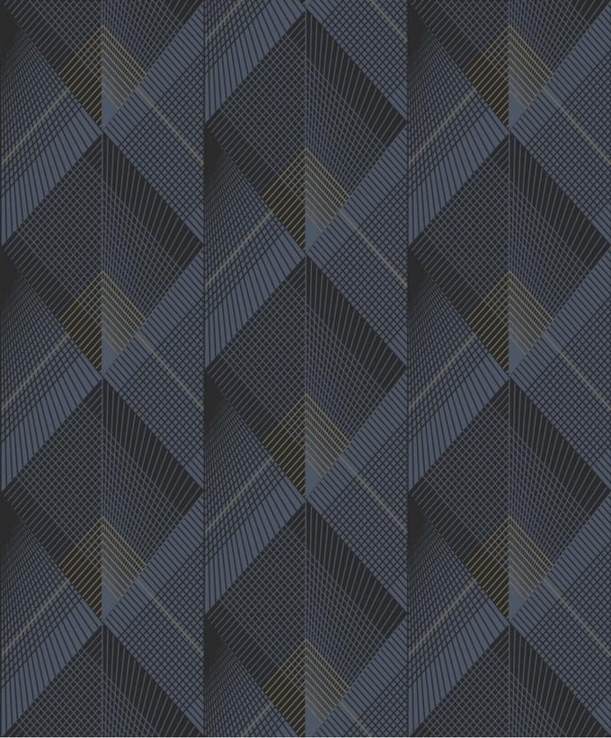 Galactik dessin d.blauw/goud L967-01