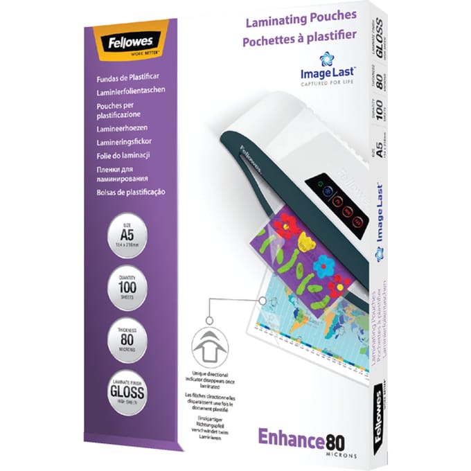Fellowes lamineerhoezen Imagelast A5 - glazend - 80micron - 100 stuks