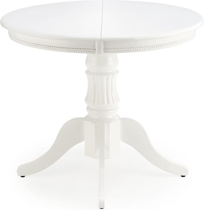 Uitschuifbare ronde eettafel William 90 tot 124 cm breed wit