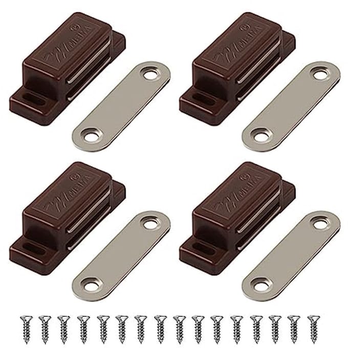 Magnetische deursluiters voor keuken en meubelen - 4 Pack Bruin