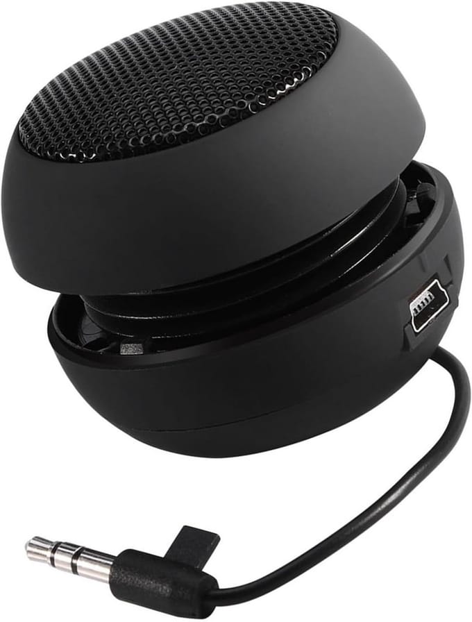 Draagbare Luidspreker - Mini Speaker - Muziek Luisteren - Ingebouwde Batterij - 6 cm Speaker - Zwart