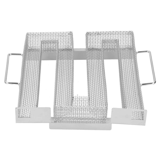 Grille de barbecue à fumée froide en forme de M, plateau de fumage en acier inoxydable pour fumage à froid/chaud gray
