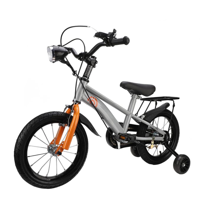 Peuterfiets 14 Inch Koolstofstaal Antislip Stuur Verstelbaar Zadel Kinderfiets met Training black