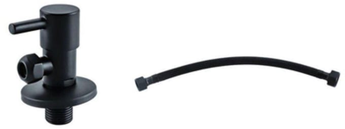 FugaFlow Eccelente Acces Hoekstopkraan Met Flexibele Slang - 30cm slang - 1/2"x3/8" - mat zwart