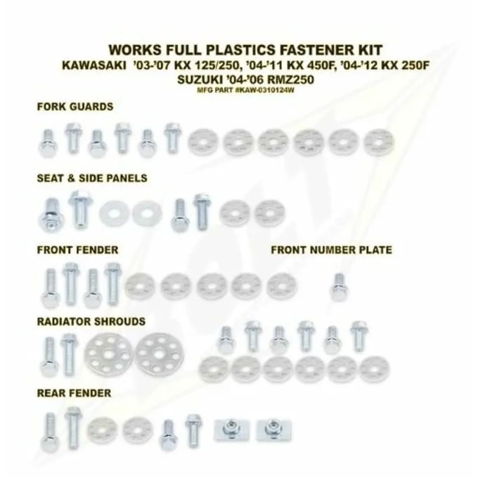 Compleet plastic motorbevestigingsset Bolt KTM