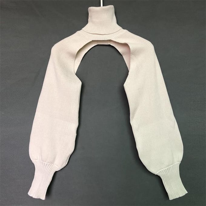 Damesmode herfst warme trui coltrui persoonlijkheid lantaarn mouw gebreide mouw trui One size rozerode kleur