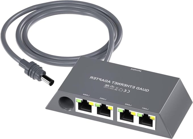 Ethernet Adapter - Netwerk Splitter - Meerdere Apparaten - 4 Gigabit Poorten - 1 Gbps - Zwart