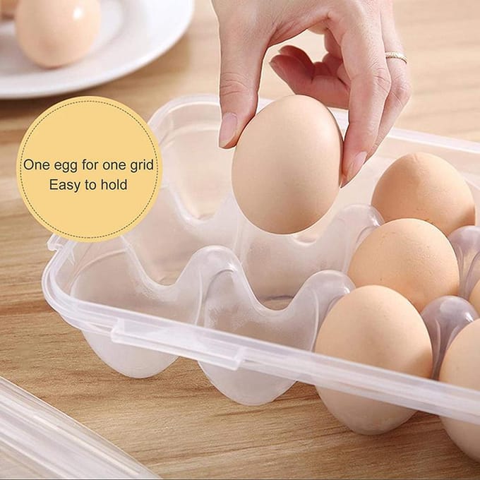 10/18 Grid Eier Opbergdoos Eierrek met Deksel Keuken Koelkast Eierdoos Eier Opbergrek Eier Opbergdozen Koelkast Eier Organizer white
