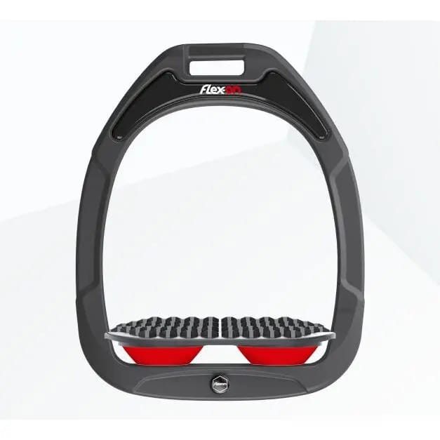 Endurance stijgbeugels Antraciet/Grijs/Rood Flex-On Green Composite