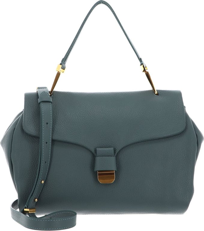 COCCINELLE Leren Schoudertas Soft Handbag Kale Green Groen