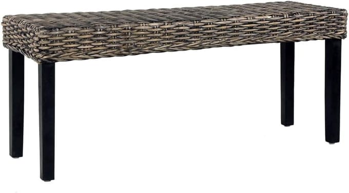 Schoon en Comfortabel Rieten Bankje 110 cm van Mango Hout