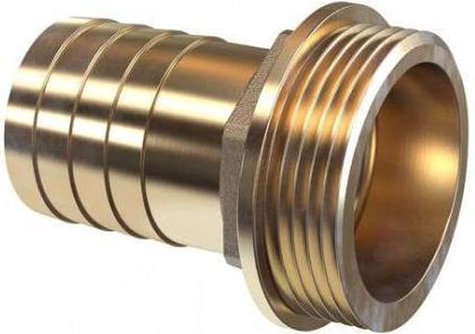 Messing slangtule 2" buitendraad x 60mm
