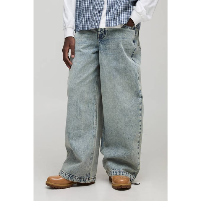 Parachute Baggy Gewassen Jeans | Bleached Blue | Size 34R
