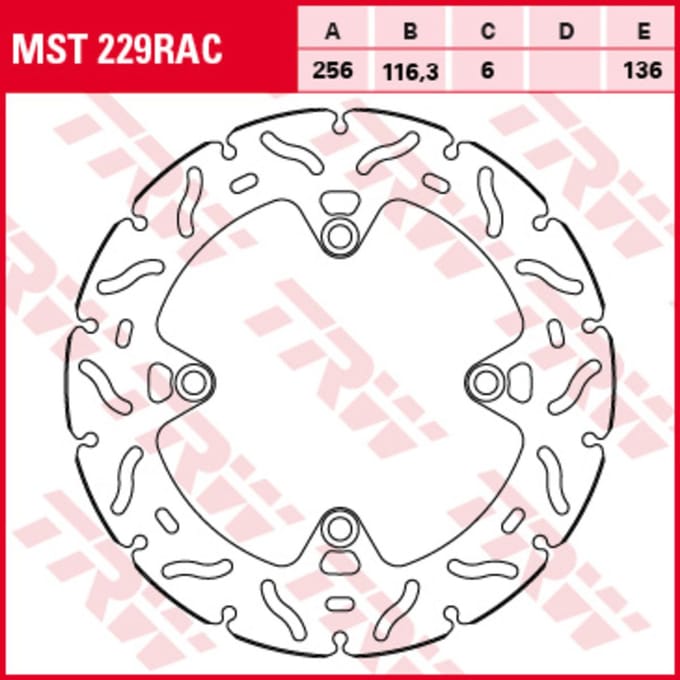 Remschijf TRW MST229RAC, 1 Stuk