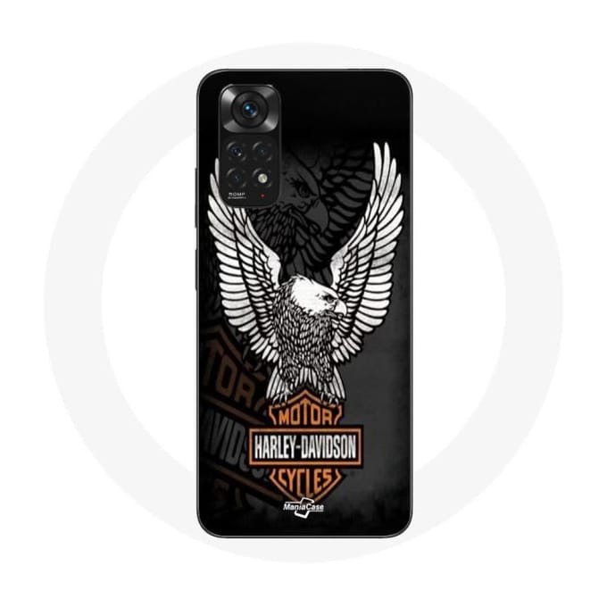 Hoesje - Harley Davidson - Xiaomi Redmi Note 11 4G - Flexibel - Zwart - Adelaar logo