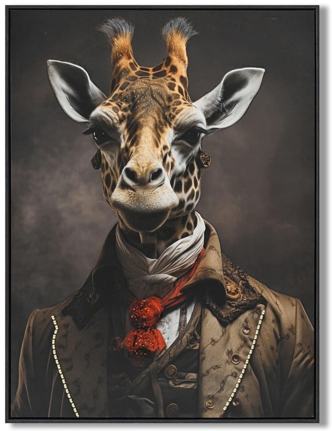 Schilderij 60x80cm dressy giraffe